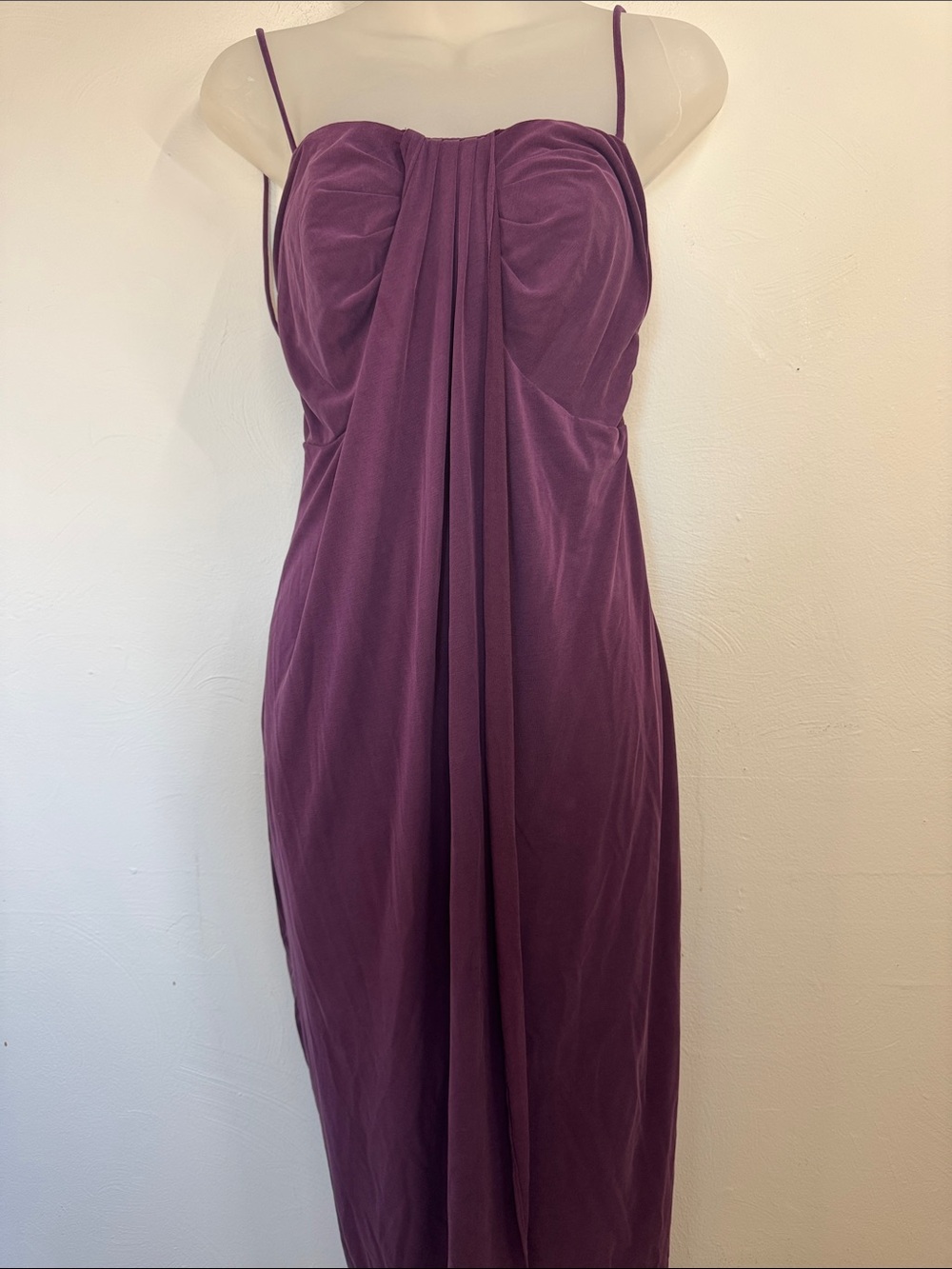 Anthropologie Strappy Plum Hi Low Dress Smock back Romantic Feminine Goth